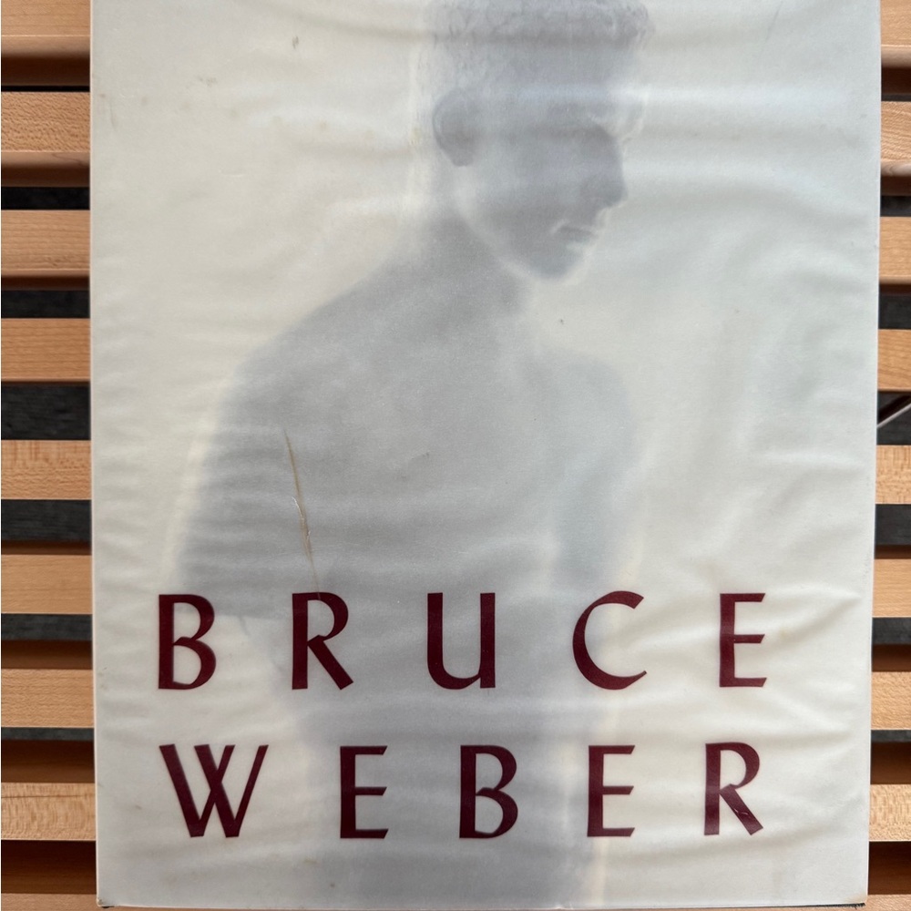 Bruce Weber book - Burgundy Text on White